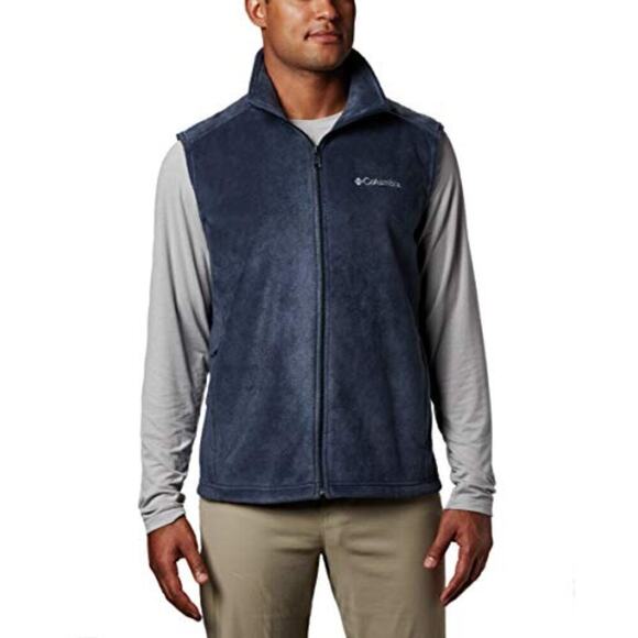 Columbia Men's Steens Mountain Vest‎ Collegiate Navy Full Zip Winter Size L - Picture 1 of 8